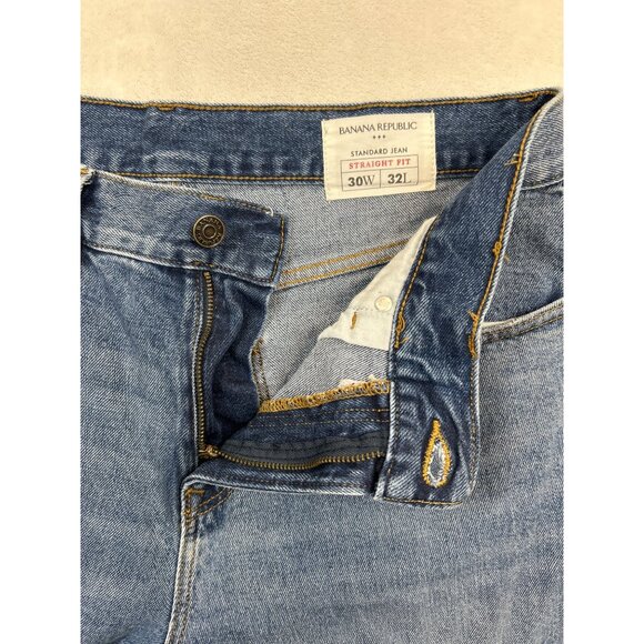 Banana Republic Jeans Mens 30x32 Denim Straight Fit Vintage Blue Wash - Picture 3 of 9